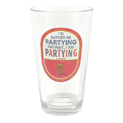 Molson I\'d Rather Be Partying Pint Glass
