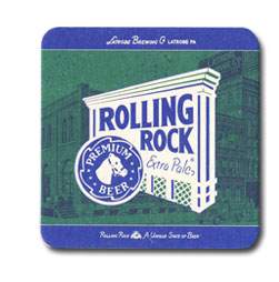 Rolling Rock Square Coasters