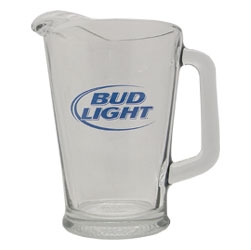 Red Budweiser Logo Blue Bud Light Logo Plastic Beer Pitcher 48 ounces~UNUSED 